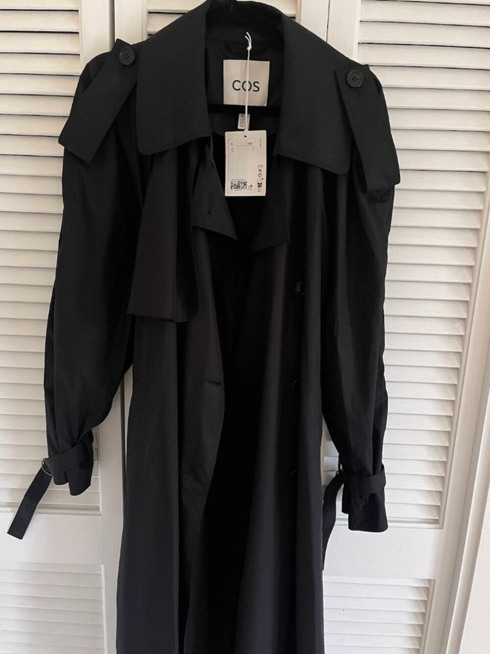 COS FUNNEL-NECK COTTON TRENCH COAT - Brand New - Picture 4 of 4